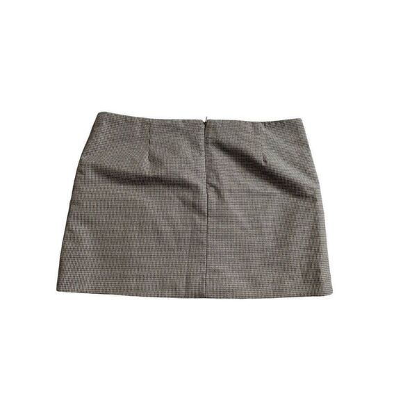 MNG houndstooth brown A-line mini skirt Medium - Picture 3 of 7